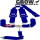 Crow Enterprizes Quick Release Blue Seat Belt 3 Inch Lap 3 Inch Padded Shoulders 4 Point Y-Type