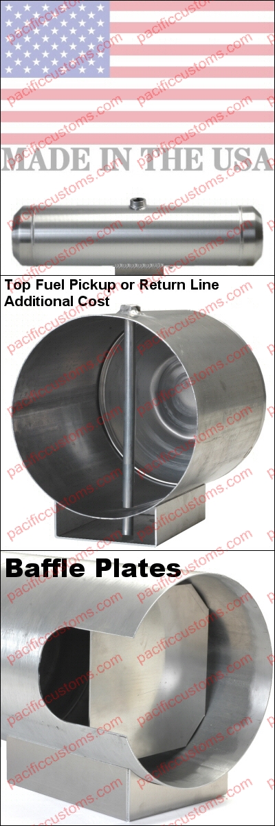 8x22 End Fill Round Spun Aluminum Gas Tank - 4.5 Gallon