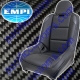 Empi Race Trim Standard Width High Back Black Leather Look Vinyl Seat Cover Only With Carbon Accents