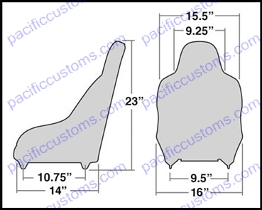 EMPI Race Trim Seat Dimensions