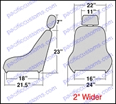 EMPI Race Trim Seat Dimensions