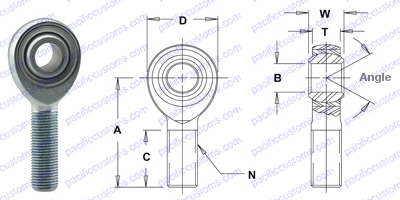 Heavy Duty JMX 3 Piece Teflon Coated Heim Joint Specs