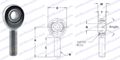 Medium Duty KMX 3 Piece Nylon Injected Heim Joint Specs