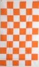 Large 3 X 5 Foot Orange And White Checkered Flag