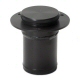 Remote Low Profile Fuel Filler Neck Black Anodized With Black Anodized Cap For 2.25 Inch Hose