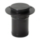 Remote Low Profile Fuel Filler Neck Black Anodized With Black Anodized Cap For 2.25 Inch Hose