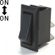 K4 Black 20 Amp On / On Rectangular Rocker Switch With Tab Terminals