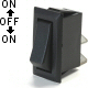 K4 Black 20 Amp On / Off / On Rectangular Rocker Switch With Tab Terminals