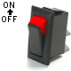 K4 Black 20 Amp Off / On Rectangular Rocker Switch Has Red Edge To Indicate On With Tab Terminals