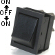 K4 Black 20 Amp On / Off / On Square Double Pole Rocker Switch With Tab Terminals