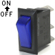 K4 Off / On 20 Amp Rectangular Rocker Switch Lights Up Blue When Switch Is Turned On