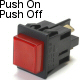 K4 16 Amp Push Off / Push On Push Button Switch With Tab Terminals Lights Up Red When Switch Is On