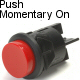 K4 Red 16 Amp Push Momentary On Push Button Switch With Tab Terminals