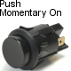 K4 Black 16 Amp Push Momentary On Push Button Switch With Tab Terminals