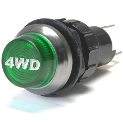 K4 Large Flashing Green Indicator Light 4wd Engraved For Four Wheel Drive Bolts Into A 3 4 Inch Hole K4 Large Flashing Green Indicator Light 4wd Engraved For Four Wheel Drive Bolts Into A 3 4 Inch Hole