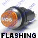 K4 Large Flashing Amber Indicator Light Nos Engraved For Nitrous Oxide Bolts Into A 3/4 Inch Hole