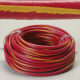 K4 Red 14 Gauge Wire With Yellow Stripe - 100 Feet