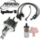 Pertronix Ignitor 2 Billet Distributor Kit Chrome Flame Thrower 2 Coil Black Plug Wires Black Cap