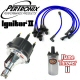 Pertronix Ignitor 2 Billet Distributor Kit Chrome Flame Thrower 2 Coil Blue Plug Wires Black Cap