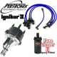 Pertronix Ignitor 2 Billet Distributor Kit Epoxy Flame Thrower 2 Coil Blue Plug Wires Black Cap