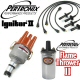 Pertronix Ignitor 2 Centrifugal Advance Distributor Kit Chrome Flame Thrower 2 Coil Black Plug Wires