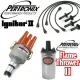 Pertronix Ignitor 2 Centrifugal Advance Distributor Kit Chrome Flame Thrower 2 Coil Black Plug Wires