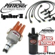 Pertronix Ignitor 2 Centrifugal Advance Distributor Kit Epoxy Flame Thrower 2 Coil Black Plug Wires