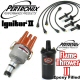 Pertronix Ignitor 2 Centrifugal Advance Distributor Kit Epoxy Flame Thrower 2 Coil Black Plug Wires