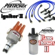 Pertronix Ignitor 2 Centrifugal Advance Distributor Kit Chrome Flame Thrower 2 Coil Blue Plug Wires