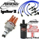 Pertronix Ignitor 2 Centrifugal Advance Distributor Kit Epoxy Flame Thrower 2 Coil Blue Plug Wires