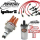 Pertronix Ignitor 2 Centrifugal Advance Distributor Kit Chrome Flame Thrower 2 Coil Red Plug Wires