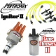 Pertronix Ignitor 2 Centrifugal Advance Distributor Kit Chrome Flame Thrower 2 Coil Yellow Plug Wire