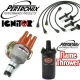 Pertronix Ignitor Vacuum Advance Distributor Kit Black Flame Thrower Coil Black Plug Wires