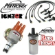 Pertronix Ignitor Vacuum Advance Distributor Kit Chrome Flame Thrower Coil Black Plug Wires