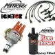 Pertronix Ignitor Vacuum Advance Distributor Kit Epoxy Flame Thrower Coil Black Plug Wires