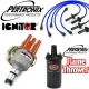 Pertronix Ignitor Vacuum Advance Distributor Kit Black Flame Thrower Coil Blue Plug Wires