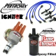 Pertronix Ignitor Vacuum Advance Distributor Kit Epoxy Flame Thrower Coil Blue Plug Wires