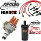 Pertronix Ignitor Vacuum Advance Distributor Kit Black Flame Thrower Coil Red Plug Wires