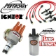 Pertronix Ignitor Vacuum Advance Distributor Kit Chrome Flame Thrower Coil Red Plug Wires