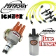 Pertronix Ignitor Vacuum Advance Distributor Kit Chrome Flame Thrower Coil Yellow Plug Wires