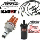 Pertronix Ignitor Centrifugal Advance Distributor Kit Black Flame Thrower Coil Black Plug Wires