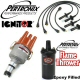 Pertronix Ignitor Centrifugal Advance Distributor Kit Epoxy Flame Thrower Coil Black Plug Wires