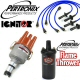 Pertronix Ignitor Centrifugal Advance Distributor Kit Black Flame Thrower Coil Blue Plug Wires