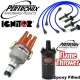 Pertronix Ignitor Centrifugal Advance Distributor Kit Epoxy Flame Thrower Coil Blue Plug Wires