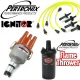 Pertronix Ignitor Centrifugal Advance Distributor Kit Black Flame Thrower Coil Yellow Plug Wires