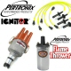 Pertronix Ignitor Centrifugal Advance Distributor Kit Chrome Flame Thrower Coil Yellow Plug Wires