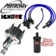 Pertronix Ignitor Billet Distributor Kit Black Flame Thrower Coil Blue Plug Wires Black Cap