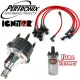 Pertronix Ignitor Billet Distributor Kit Chrome Flame Thrower Coil Red Plug Wires Black Cap