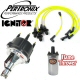 Pertronix Ignitor Billet Distributor Kit Chrome Flame Thrower Coil Yellow Plug Wires Black Cap