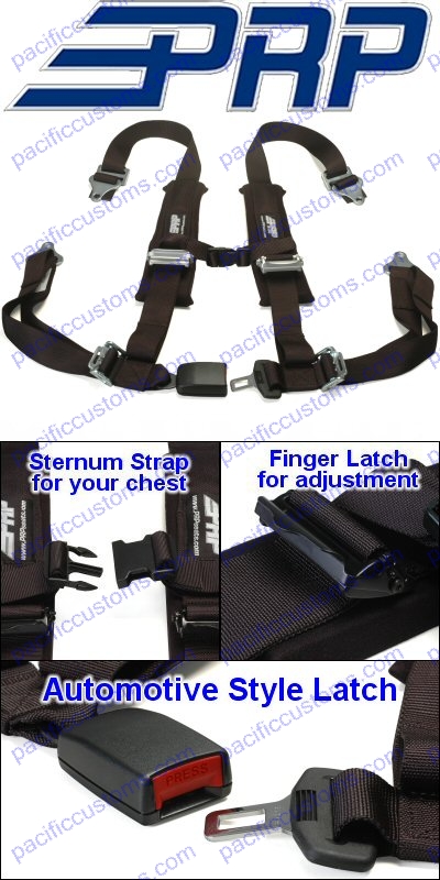 4 point Racing Harness Black Seat Belt 3/" Wide Tiger